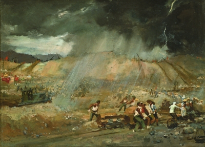 十三陵雷雨（油画） 100×138厘米  1958年  艾中信