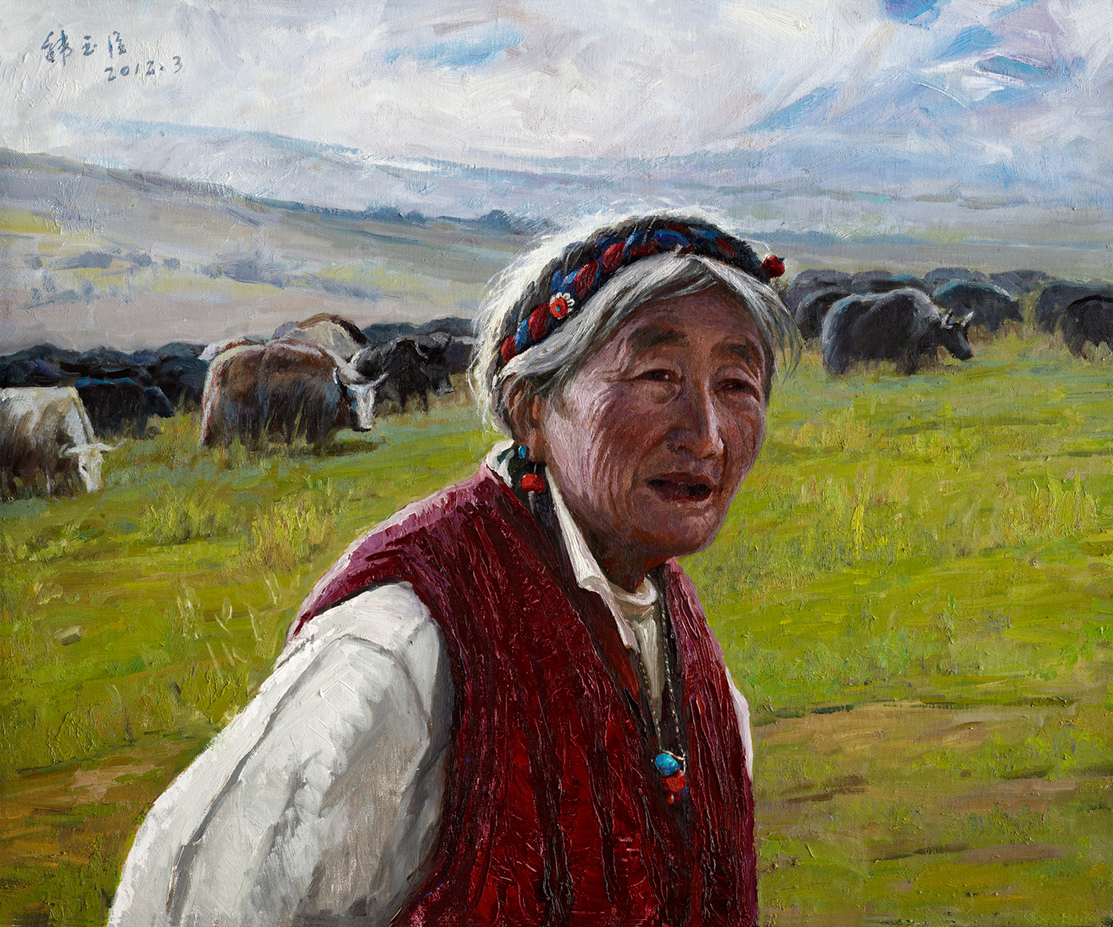 老阿妈  2012年  80cm×100cm